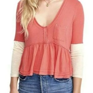 Free People Heart of Mine Colorblock Cotton Top